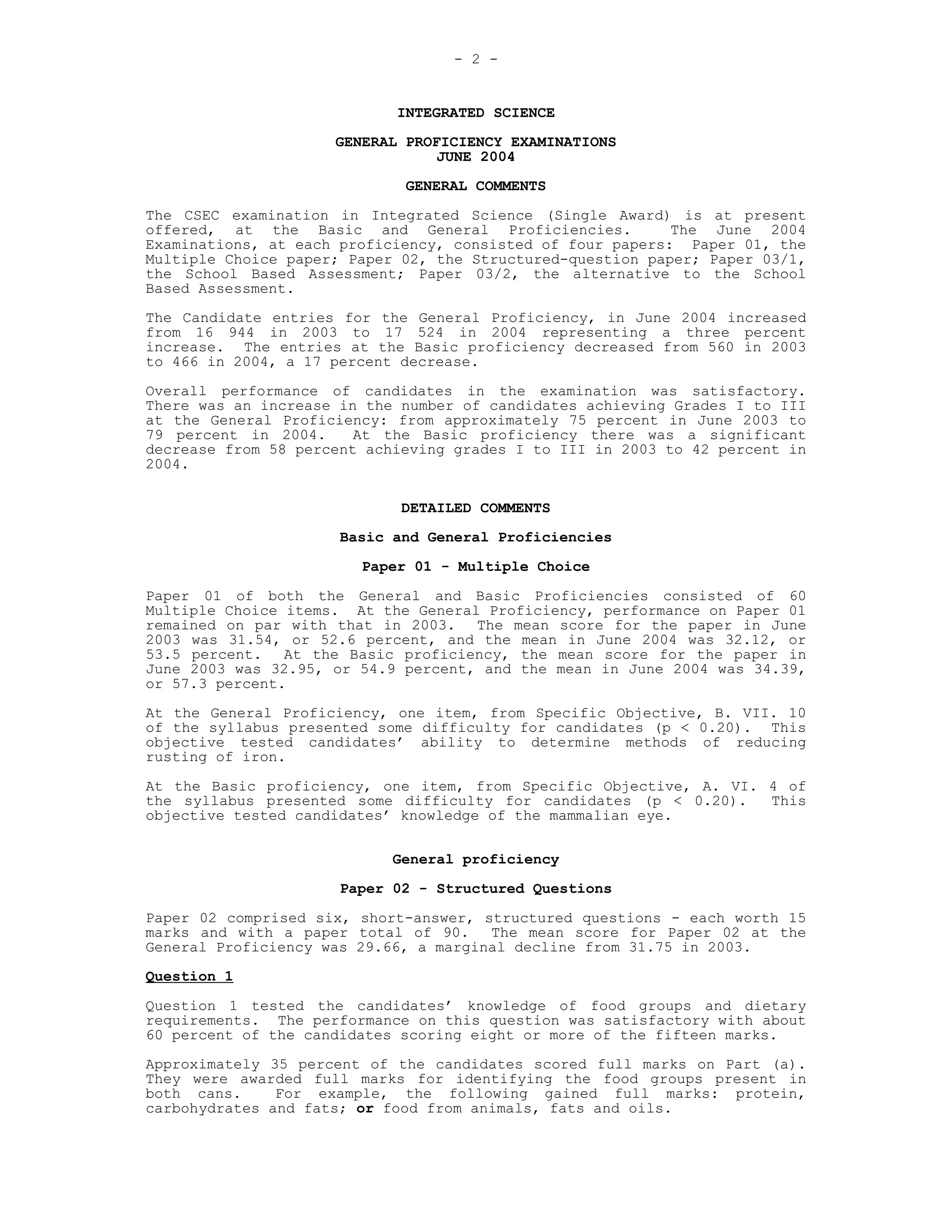 Csec 2004 integrated_science | PDF