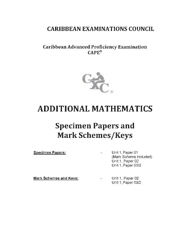 Cxc csec syllabus for additional mathematics