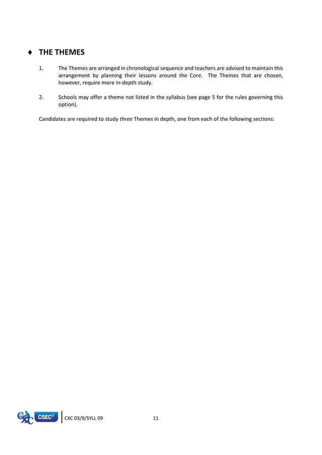 CXC CSEC Syllabus for Caribbean History