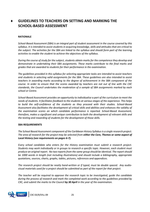 Cxc Csec Syllabus For Caribbean History Cxc Csec Syllabus For Caribbean History