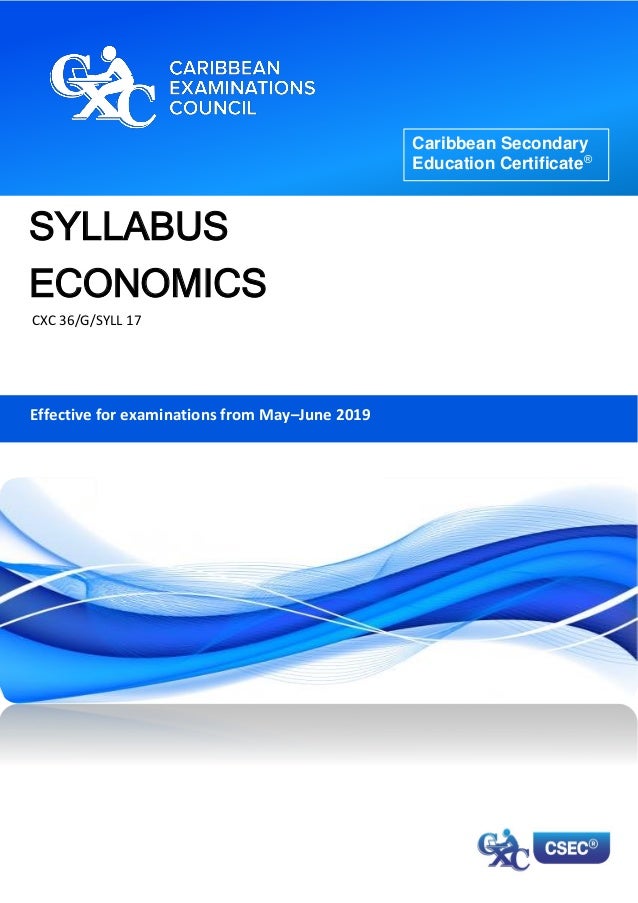 CXC CSEC Syllabus for Economics