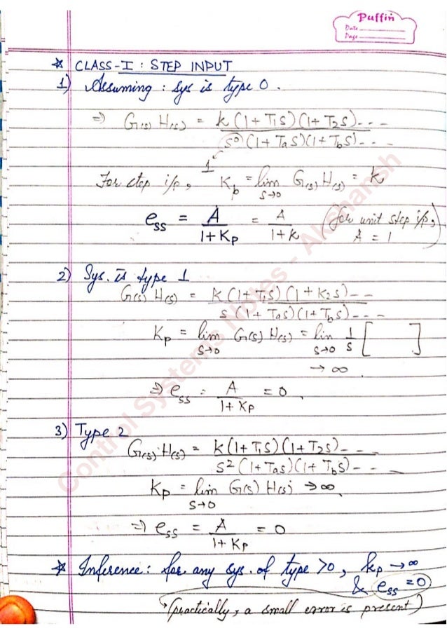 feedback control system pdf notes