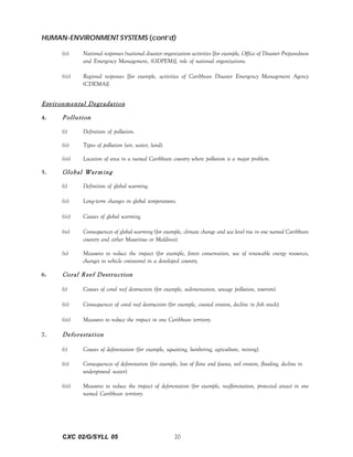 Csec geography syllabus | PDF