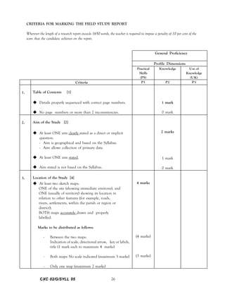 Report Sample Csec Csec geography syllabus | PDF