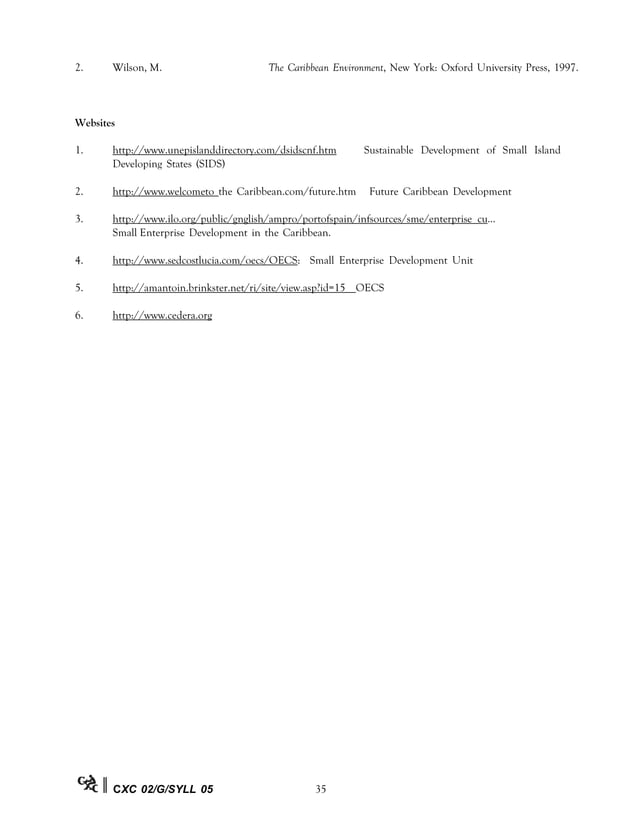 Csec Geography Syllabus Csec Geography Syllabus