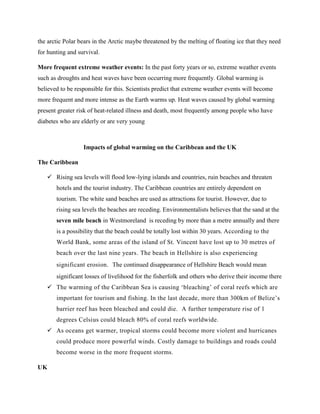 CSEC Geography - Global warming | PDF