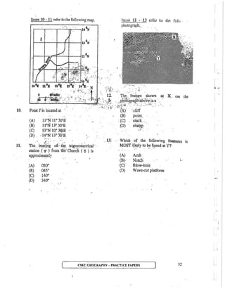 CSEC Geography Multiple Choice practice questions | PDF