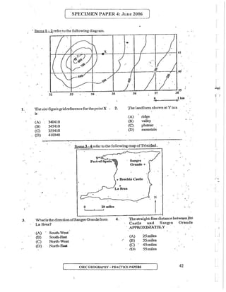 CSEC Geography Multiple Choice practice questions | PDF