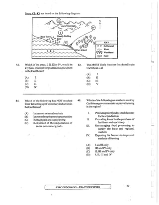 CSEC Geography Multiple Choice practice questions | PDF