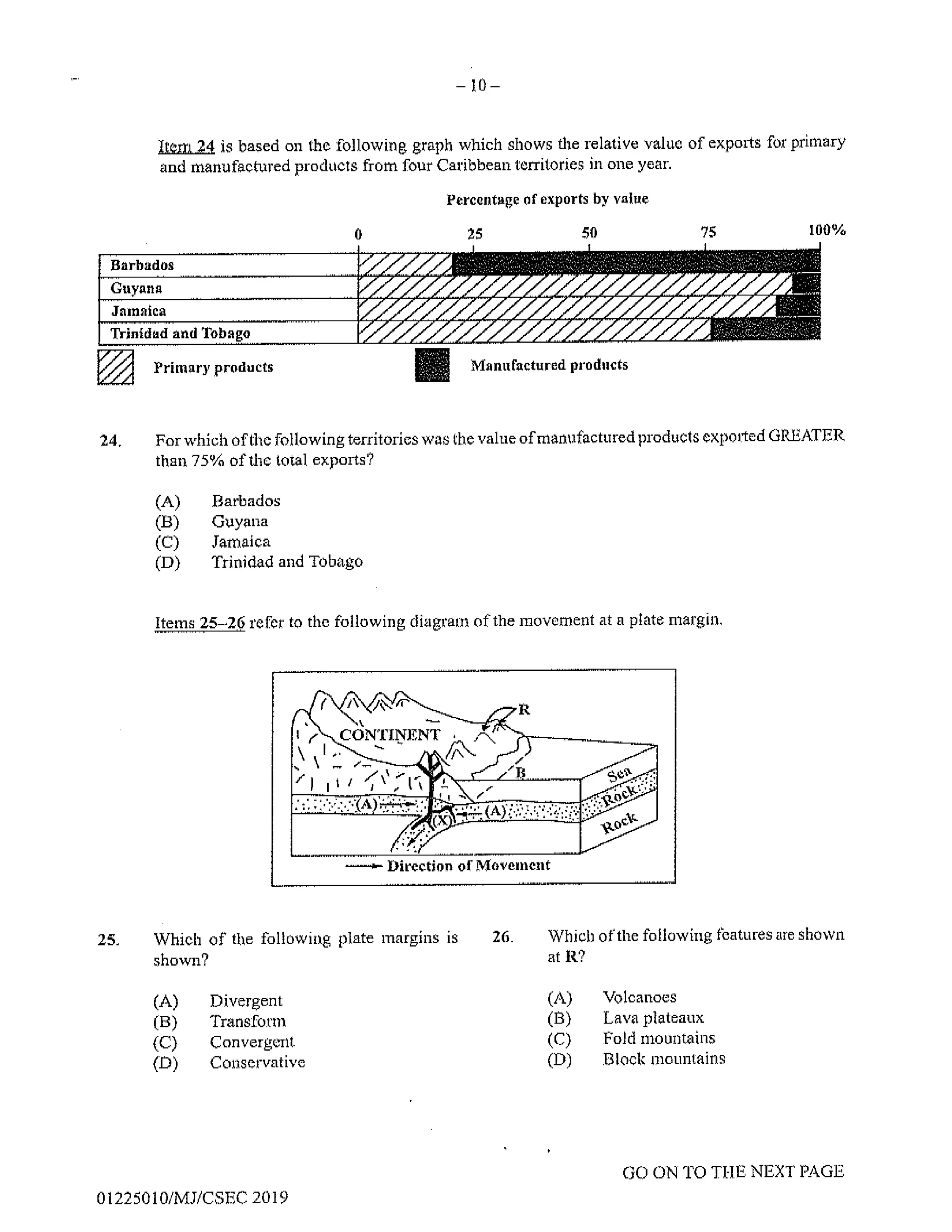 CSEC GEOGRAPHY PAPER 1- 2019