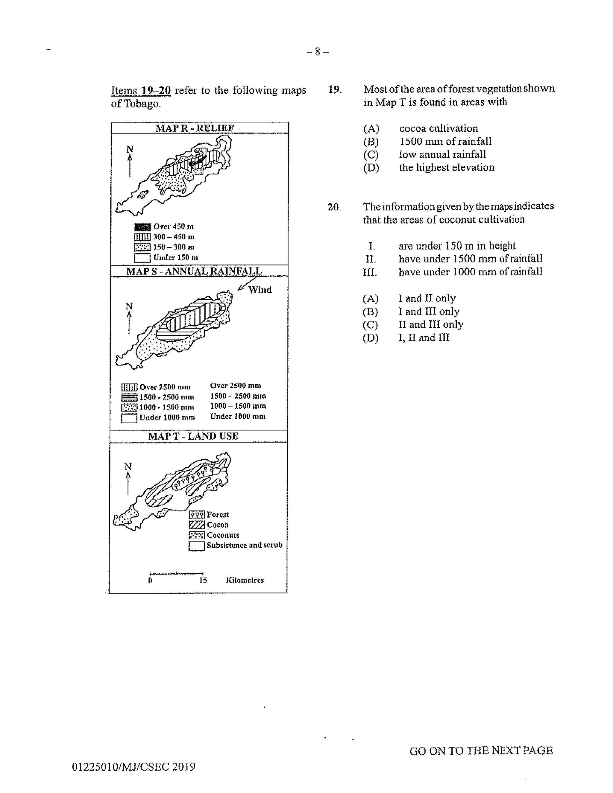 CSEC GEOGRAPHY PAPER 1- 2019