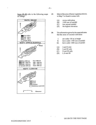 CSEC GEOGRAPHY PAPER 1- 2019 | PDF