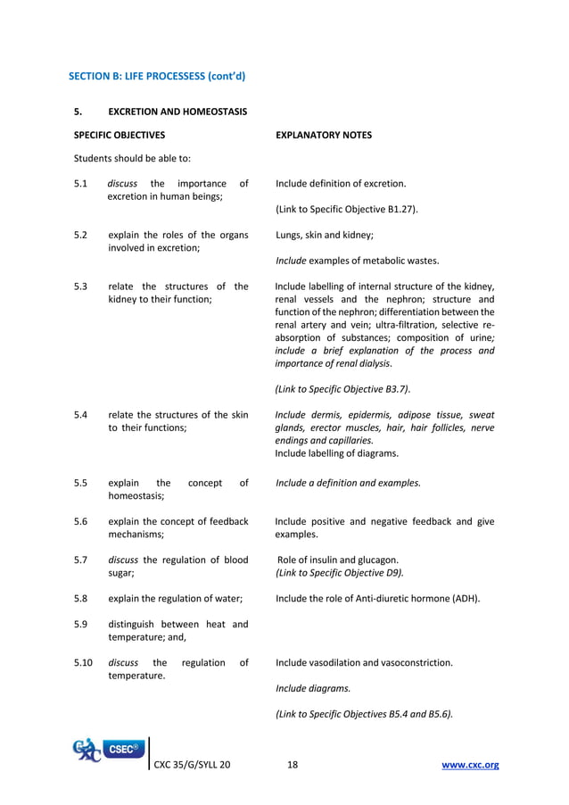 Csec human and social biology syllabus with specimen papers 2022 | PDF ...