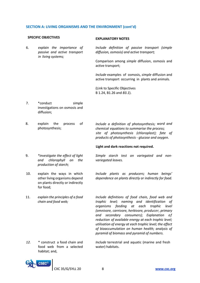 Csec human and social biology syllabus with specimen papers 2022