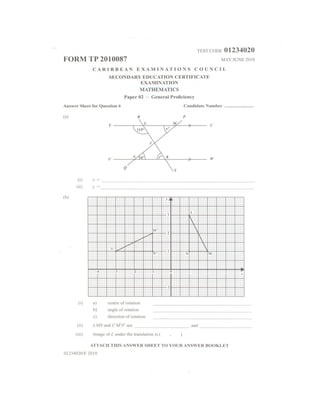Csec mathematics may 2010 | PDF