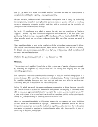 FDQGLGDWHVZHUHWRXVHWKH3XUFKDVH2UGHU)RUPSURYLGHGWRFRPSOHWHDQ
RUGHULQWKH3XUFKDVLQJ'HSDUWPHQW7KLVSDUWRIWKHTXHVWLRQZDVZHOOGRQH7KHPDMRULW
RIFDQGLGDWHVREWDLQHGPD[LPXPPDUNV7KLVZDVZRUWKPDUNV

)RU3DUWF 