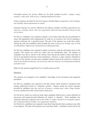 FDQGLGDWHVZHUHDVNHGWRFDOFXODWHWKHUHYLVHGSXUFKDVHRUGHUWRWDOJLYHQD
TXDQWLW GLVFRXQW RI  ZKLFK KDV EHHQ DSSOLHG WR WKH SULFH RI WKH HQYHORSHV 7KH
SHUIRUPDQFHRQWKLVSDUWRIWKHTXHVWLRQZDVVDWLVIDFWRU7KLVZDVZRUWKPDUNV

7KLVTXHVWLRQZDVDWWHPSWHGEWKHPDMRULWRIWKHFDQGLGDWHV0DUNVUDQJHGIURPWR
DQGWKHPHDQZDV

4XHVWLRQ

7KHTXHVWLRQWHVWHG0RGXOH;2EMHFWLYHG 