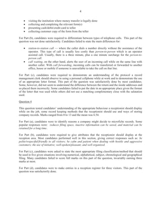 4XHVWLRQ

7KLVTXHVWLRQDVNHGFDQGLGDWHVWRVWDWHIRXUFRPSXWHUDSSOLFDWLRQVWKDW$SH[,QFFRXOGRIIHU
WRWKHLUFOLHQWVWRPDNHWKHPPDUNHWDEOH7KLVZDVZRUWKPDUNV7KHPHDQPDUNZDV

7KLVZDVVDWLVIDFWRULOGRQHDQGLQFOXGHGWKHIROORZLQJUHVSRQVHV:RUG3RZHU3RLQW([FHO
$FFHVV3XEOLVKHUDQG4XLFNHQ

4XHVWLRQ

DQGLGDWHVZHUHUHTXLUHGWRVWDWHIRXUMREVSURIHVVLRQVLQ,QIRUPDWLRQDQGRPPXQLFDWLRQV
7HFKQRORJ,7 