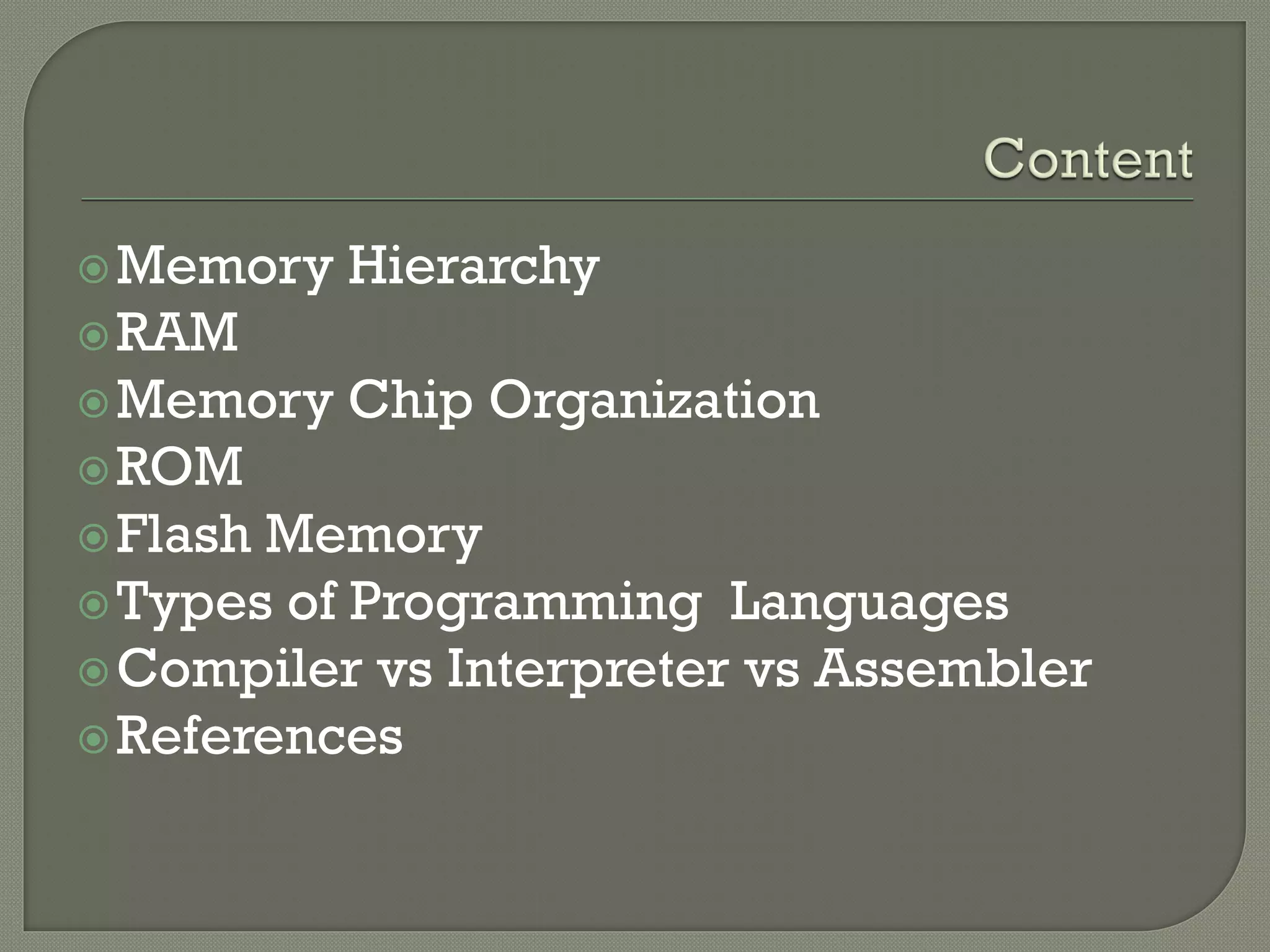 Computer memory, Types of programming languages | PPT