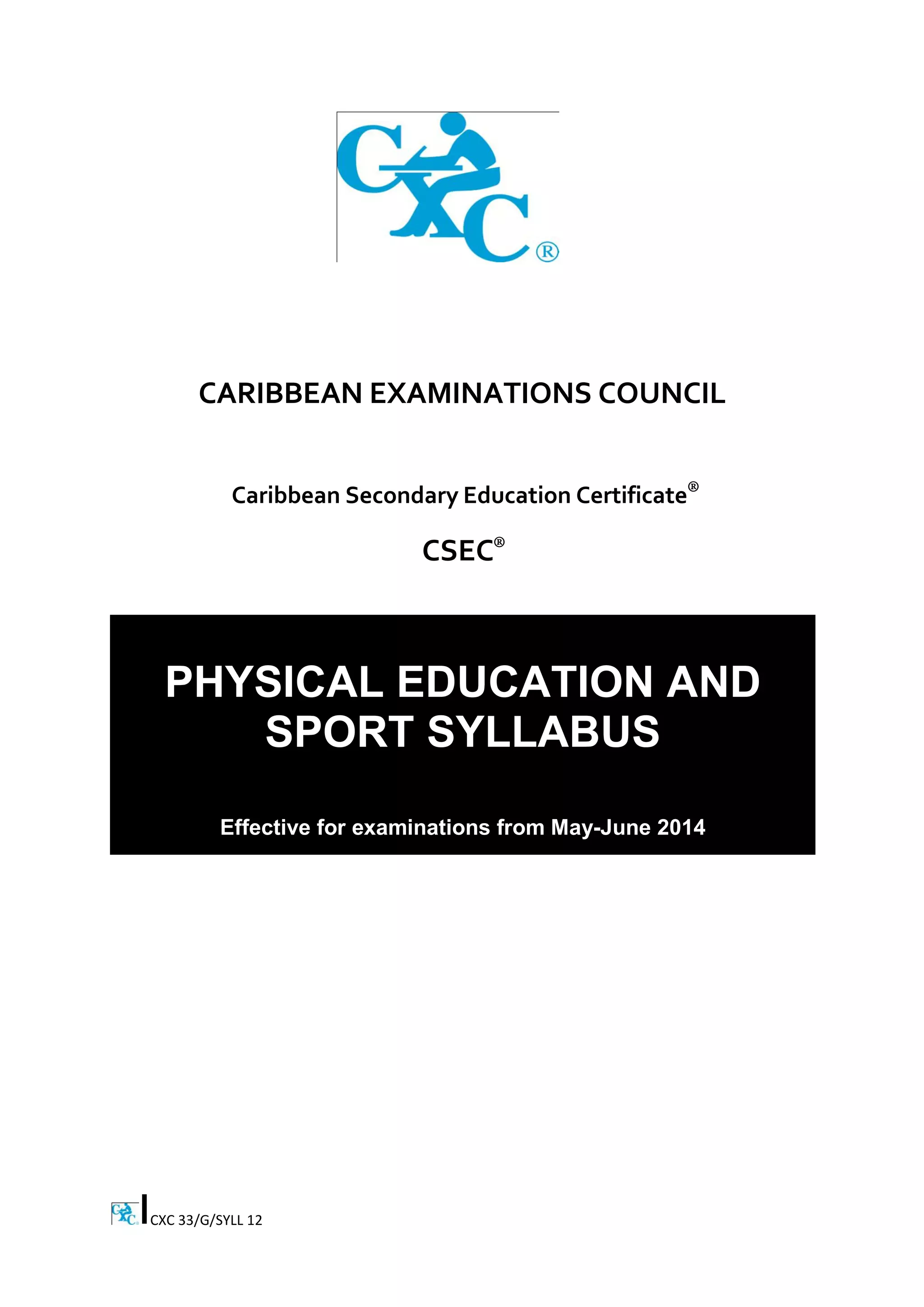 Csec physical education and sport syllabus | PDF