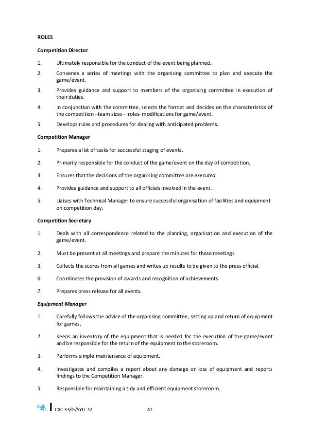 Csec physical education and sport syllabus