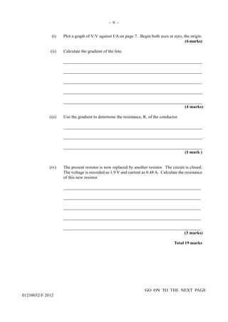 Csec physics june 2012 p032 | PDF