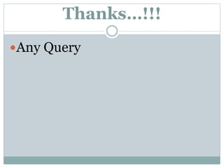 Thanks…!!!
Any Query
 
