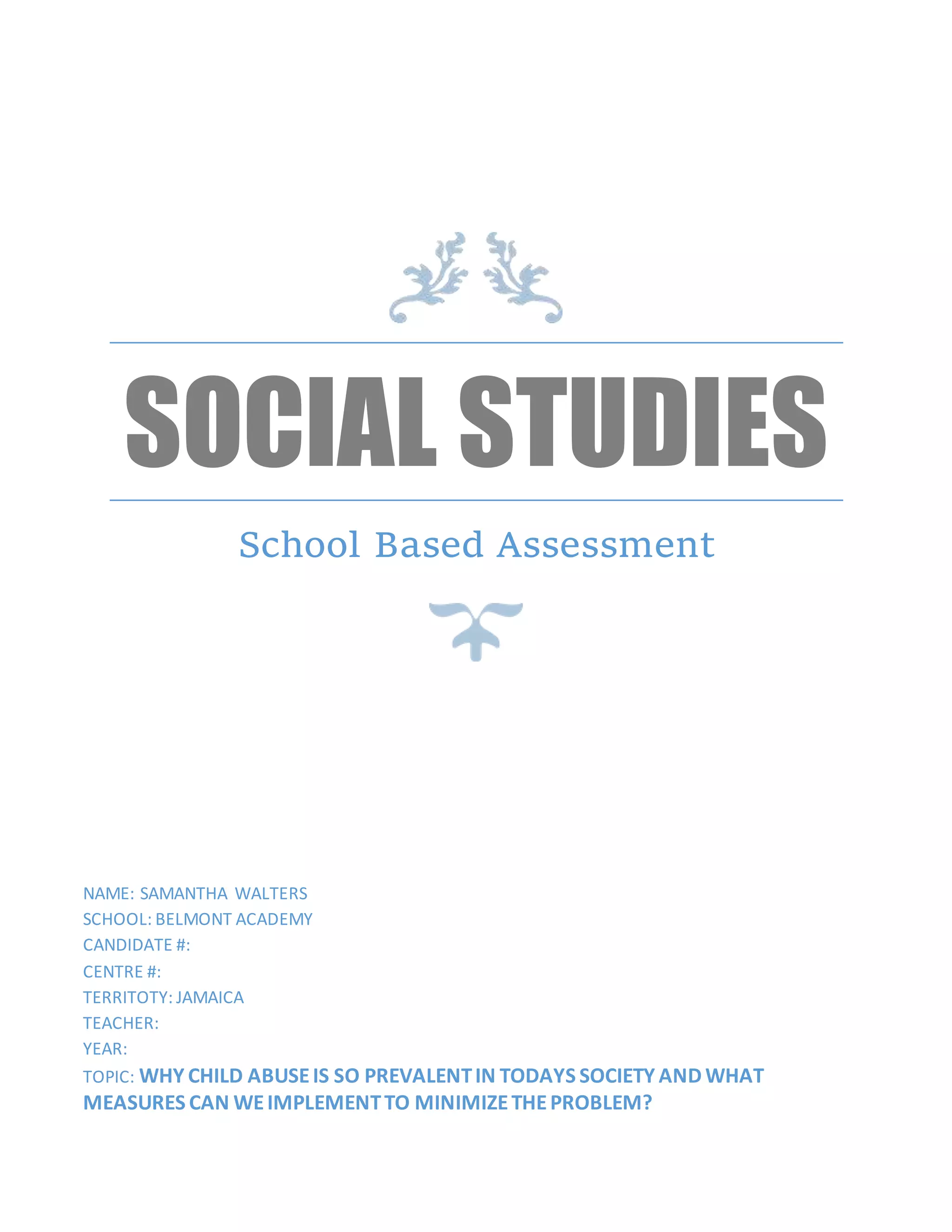 CSEC Social Studies SBA PDF