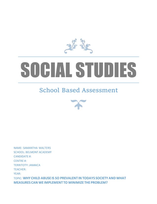 CSEC Social Studies SBA PDF