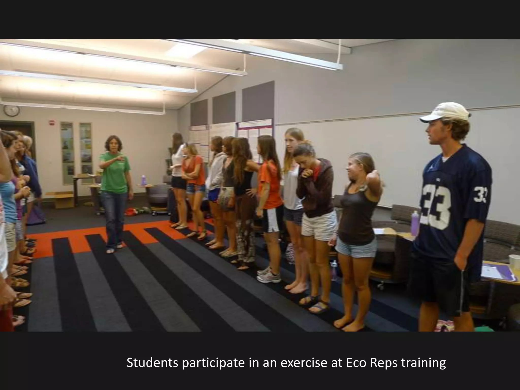 Students participate in an exercise at Eco Reps training
 