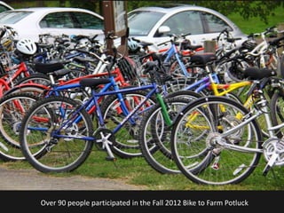 Over 90 people participated in the Fall 2012 Bike to Farm Potluck
 