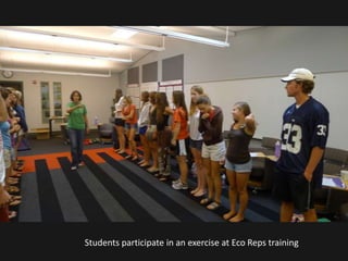 Students participate in an exercise at Eco Reps training
 