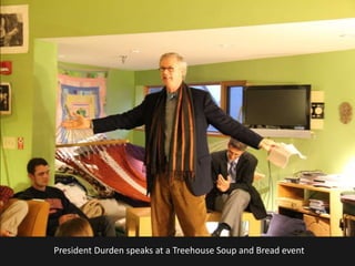 President Durden speaks at a Treehouse Soup and Bread event
 
