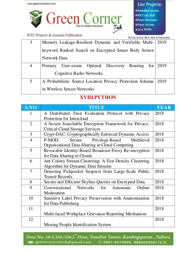 Cse Final year projects
