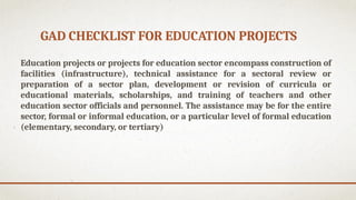 CSE_GAD-CHECKLIST for designing and evaluation of education project | PPTX