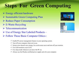 green computing ppt | PPTX