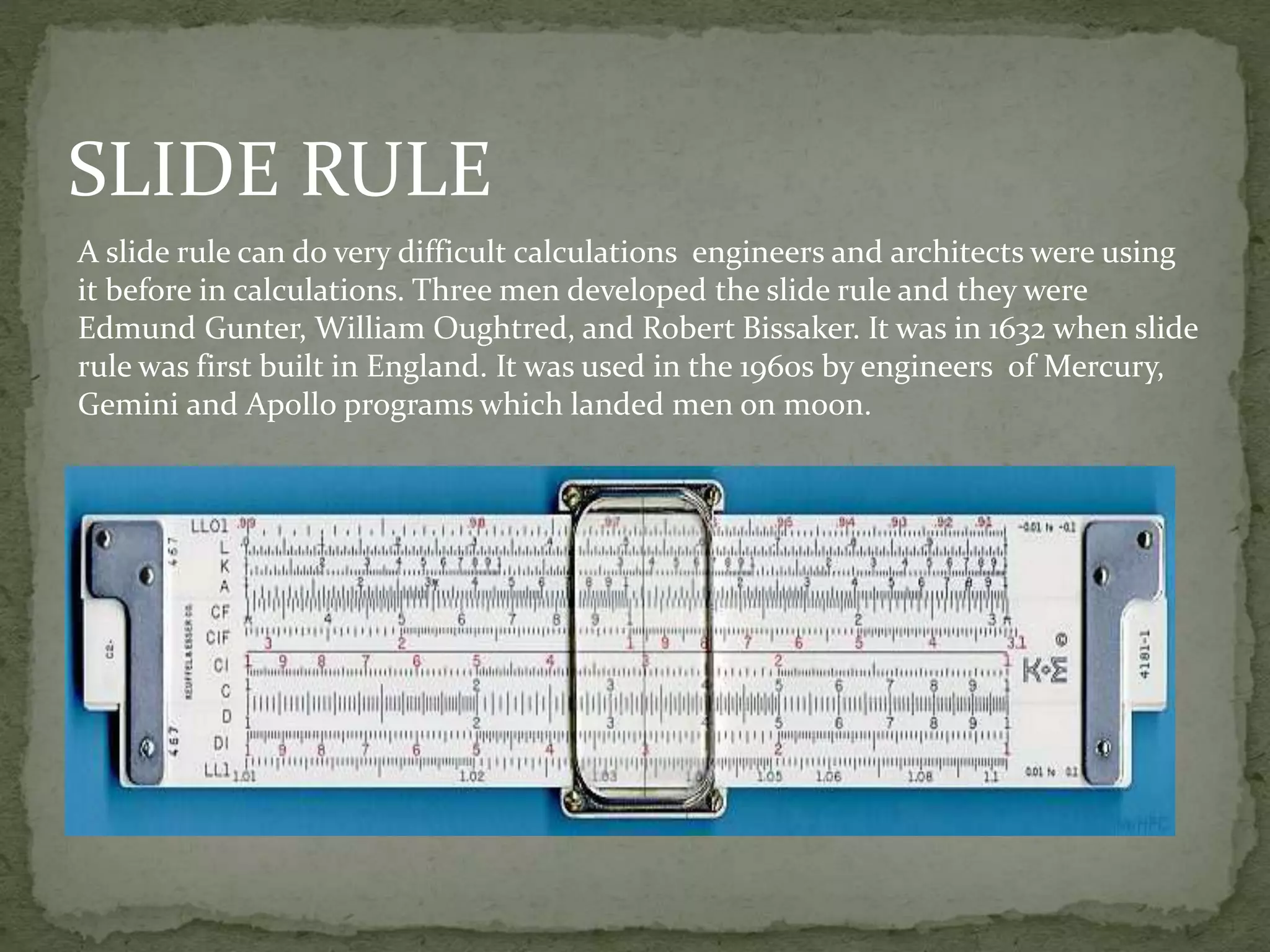 The Slide Rule Computer History of Computers ppt | PPTX