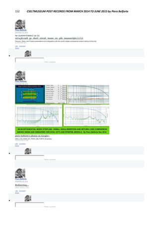 152 CSELTMUSEUM POST RECORDS FROM MARCH 2014 TO JUNE 2015 by Piero Belforte
Piero Belforte
December 30, 2014
Nel QUARANTENNALE dei GS:
1974 pb cselt_gs_short_circuit_issues_on_pds_manuscripts (1) (1)
Discover, Share, and Present presentations and infographics with the world’s largest professional content sharing community.
SLIDESHARE.NET
Like · Comment ·
Share

Write a comment...
Piero Belforte
December 29, 2014
Here a collection of collages related to my latest applications of DWS using Spicy SWAN 3.0
piero belforte's photos on Google+
DWS_COLLAGES_BY_PIERO_BELFORTE (55 photos)
PLUS.GOOGLE.COM
Like · Comment ·
Share

Write a comment...
Piero Belforte
December 28, 2014
Redirecting...
DRIVE.GOOGLE.COM
Like · Comment ·
Share

Write a comment...
 