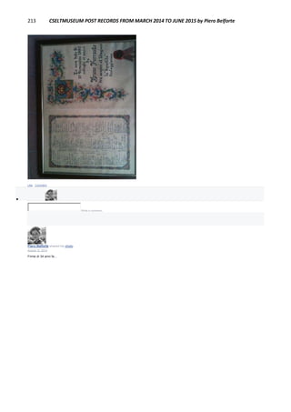 213 CSELTMUSEUM POST RECORDS FROM MARCH 2014 TO JUNE 2015 by Piero Belforte
Like · Comment

Write a comment...
Piero Belforte shared his photo.
August 12, 2014
Firme di 34 anni fa...
 