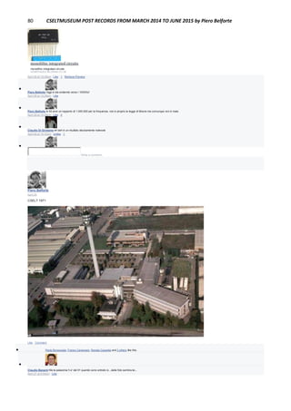 80 CSELTMUSEUM POST RECORDS FROM MARCH 2014 TO JUNE 2015 by Piero Belforte
monolithic integrated circuits
monolithic integrated circuits
HOMEPAGES.NILDRAM.CO.UK
April 28 at 10:26pm · Like · 1 · Remove Preview

Piero Belforte Oggi si sta andando verso i 100Ghz!
April 28 at 10:28pm · Like

Piero Belforte In 50 anni un rapporto di 1.000.000 per la frequenza, non è proprio la legge di Moore ma comunque non è male.
April 28 at 10:29pm · Like · 2

Claudio Di Girolamo eh beh è un risultato decisamente notevole
April 28 at 10:32pm · Unlike · 1

Write a comment...
Piero Belforte
April 25
CSELT 1971
Like · Comment
 Paolo Bonavoglia, Franco Canavesio, Renata Cassetta and 3 others like this.

Claudio Benenti Ma la palazzina h e' del 91 quando sono entrato io...dalla foto sembra lei...
April 27 at 9:54pm · Like
 