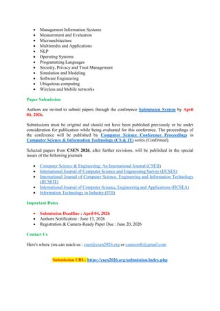 13th International Conference on Computer Science and Engineering (CSEN ...