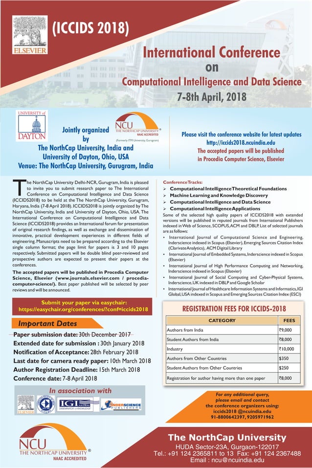 International Conference On Computational Intelligence And Data Science International Conference On Computational Intelligence And Data Science