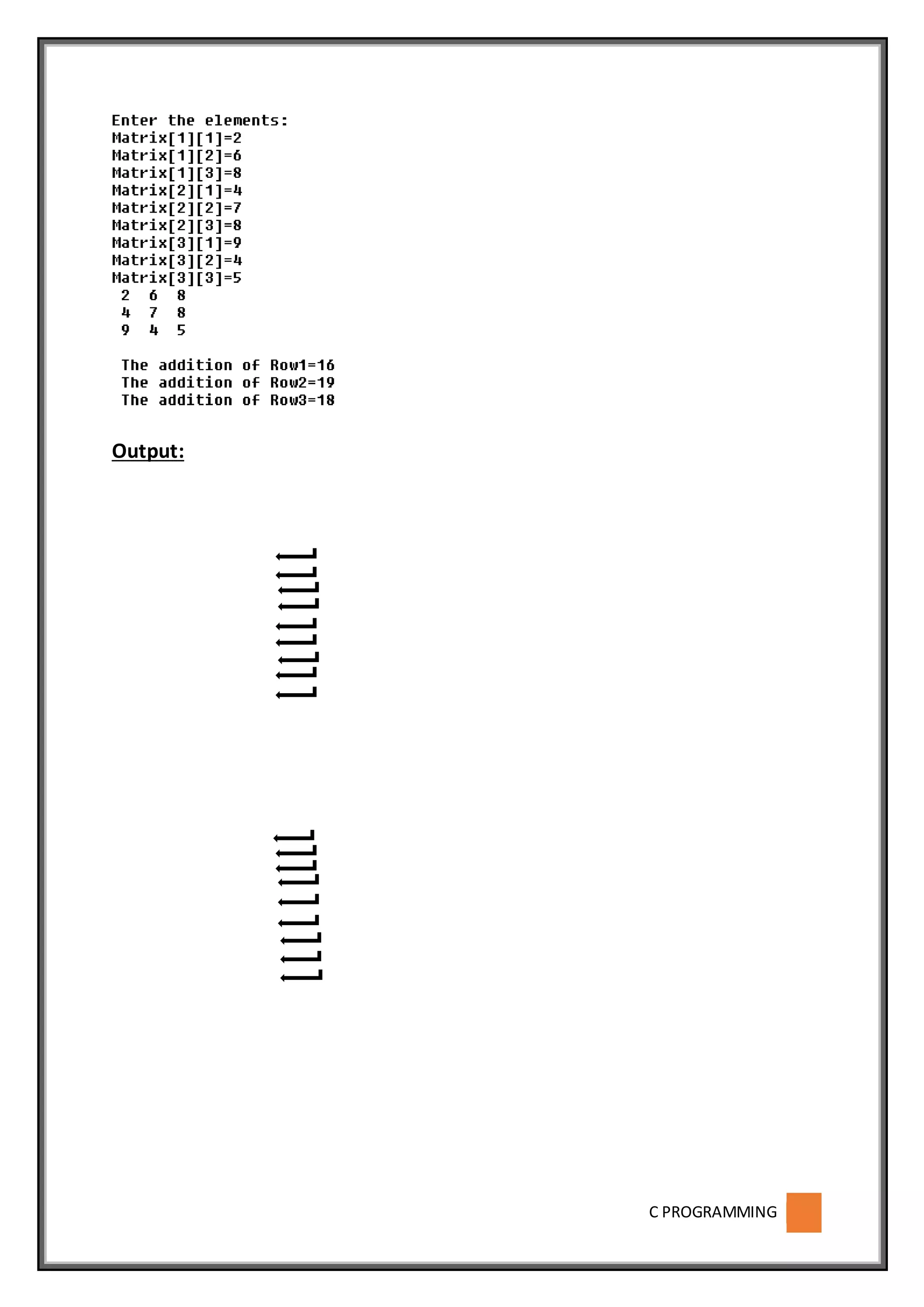 C PROGRAMMING
Output:
 