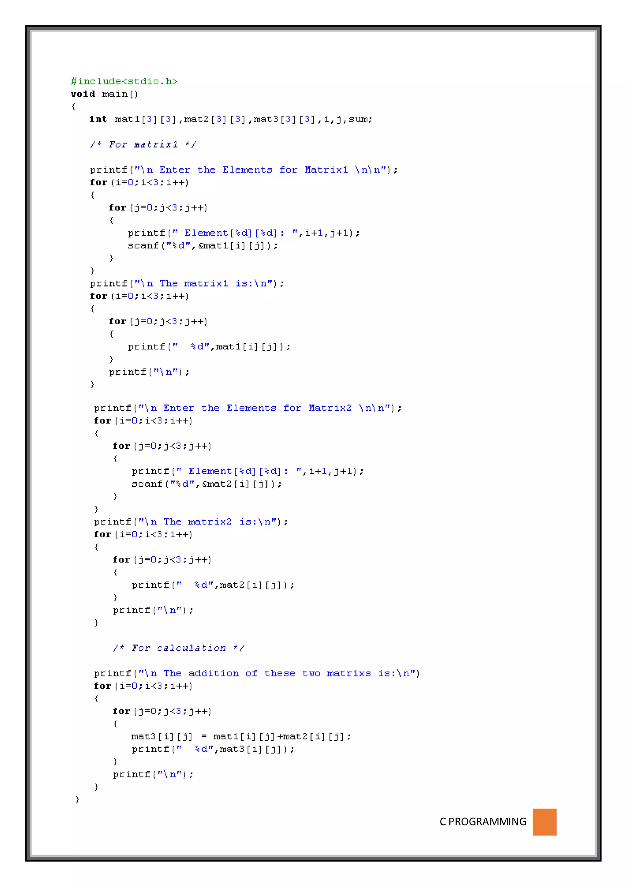 C PROGRAMMING
 