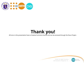 Thank you!
All icons in this presentation have a Creative Commons license and can be accessed through the Noun Project.
 