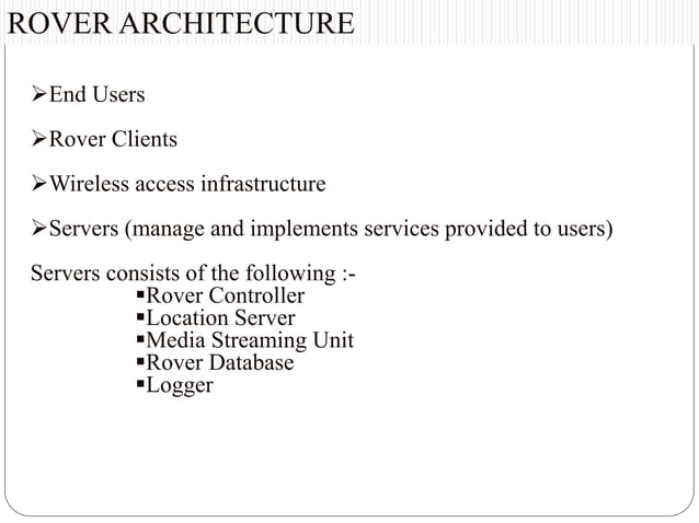 Rover Technology ppt | PPTX | Cloud Computing | Internet