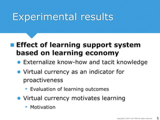 Copyright © 2019 CCC-TIES All rights reserved. 5
Experimental results
 Effect of learning support system
based on learnin...
