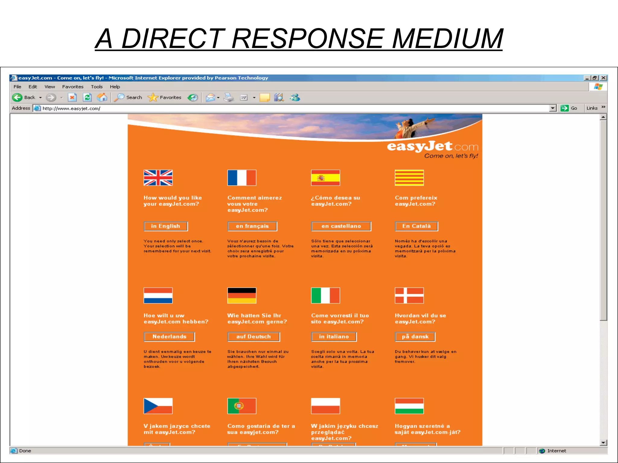 A DIRECT RESPONSE MEDIUM 