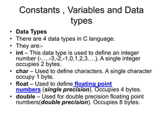 C Session 2.pptx for engninering students | PPT