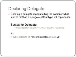 C# Delegates | PPT
